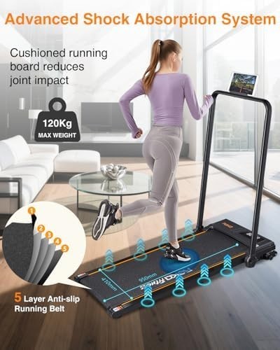 Compact Folding Treadmill 2.25HP Electric Running Machine Up to 10KM/H