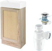 Slim 400mm Bathroom Vanity Unit with Basin Floor Standing Sink Storage Cabinet