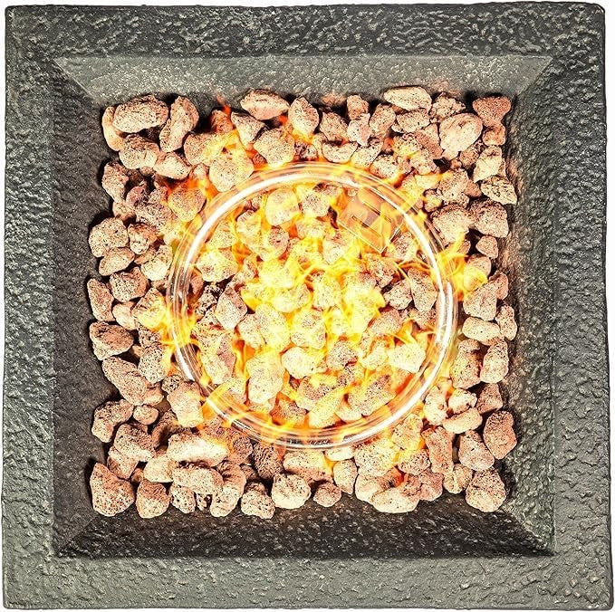 Outdoor Gas Fire Pit Column Heater Patio Garden Effect 40,000BTU Smoke-Free