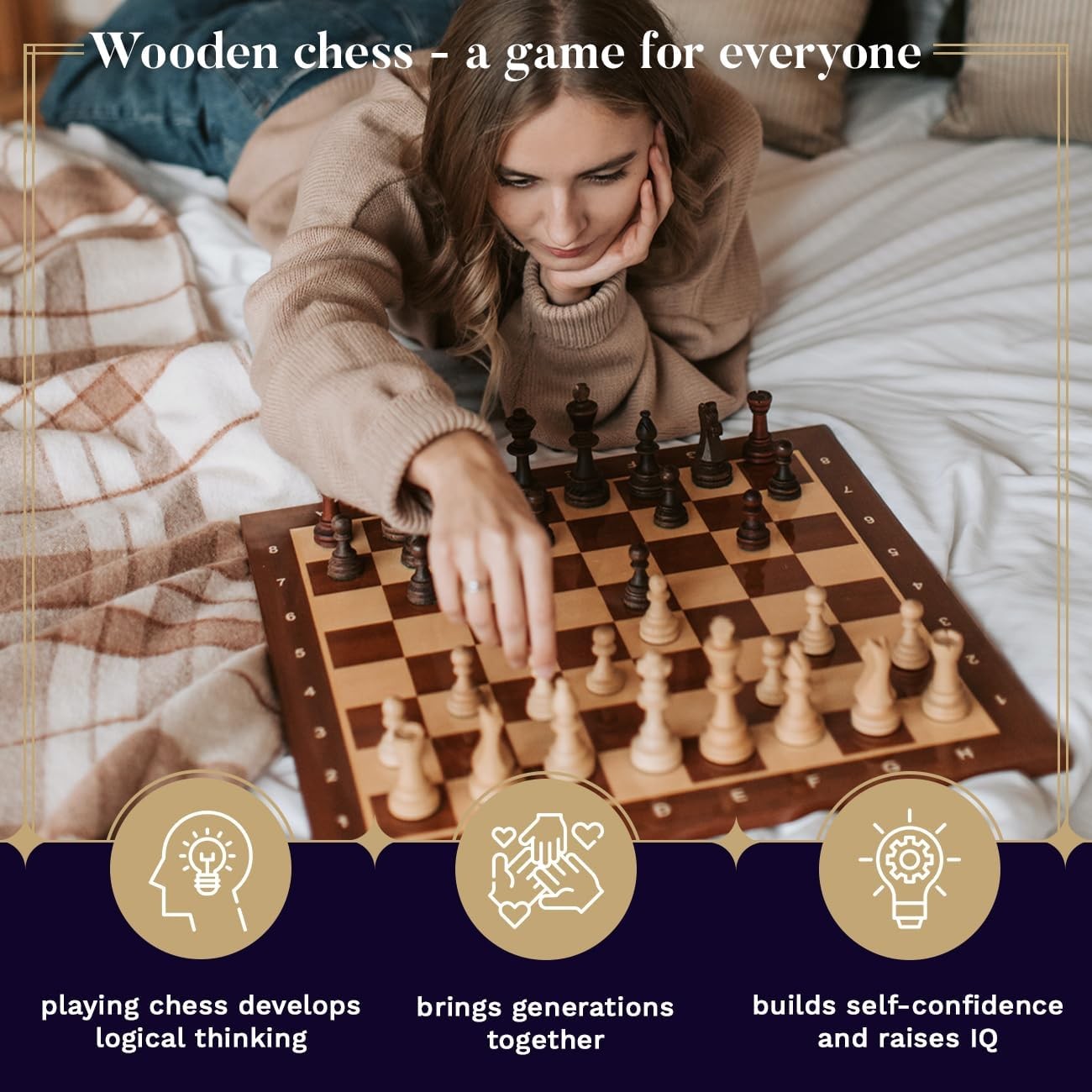 Staunton No.4 Weighted Chess Pieces Set | Luxury Wood Pieces + Mahogany Box