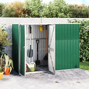Outdoor Metal Garden Shed with Sloped Roof & Handle Green 225x89x161cm