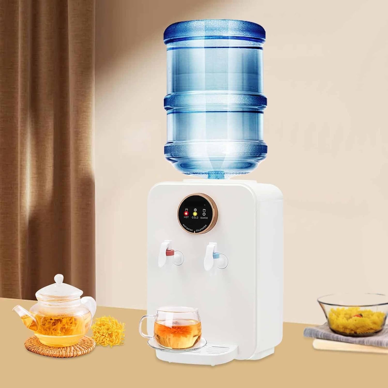 Hot Cold Water Cooler Dispenser Top Loading LED Indicator Home Office