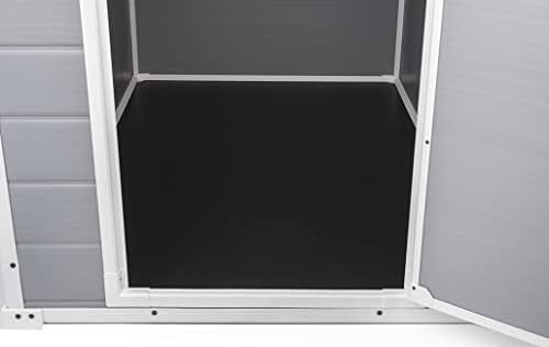 Plastic Garden Shed 4x3ft Outdoor Waterproof Storage with Floor Grey