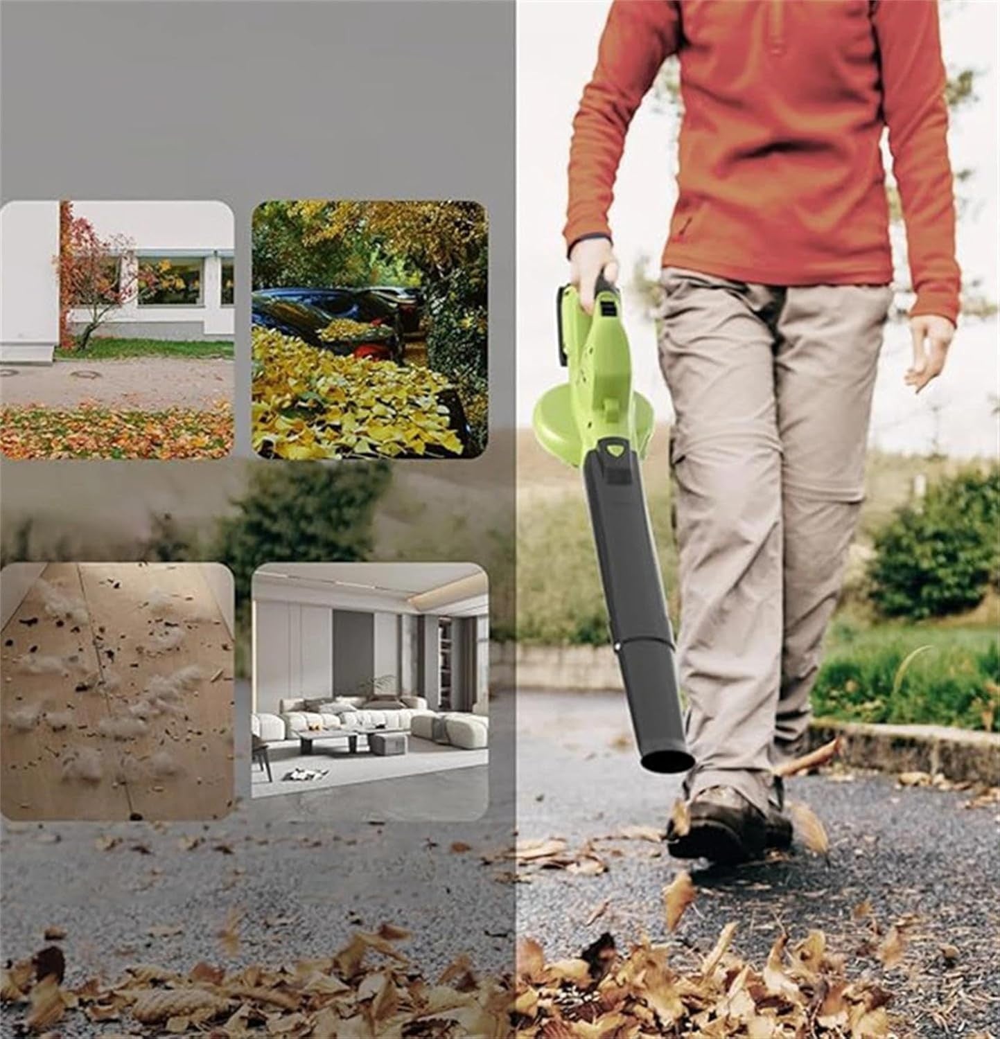 Cordless Leaf Blower 20V Dual Battery Lightweight Garden Yard Cleaner