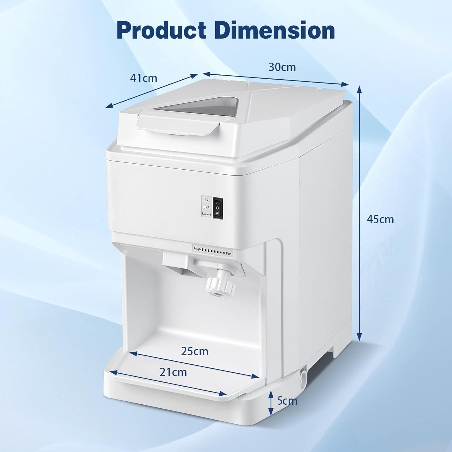 Commercial Ice Shaver 350W Snow Cone Machine 120kg/h Adjustable