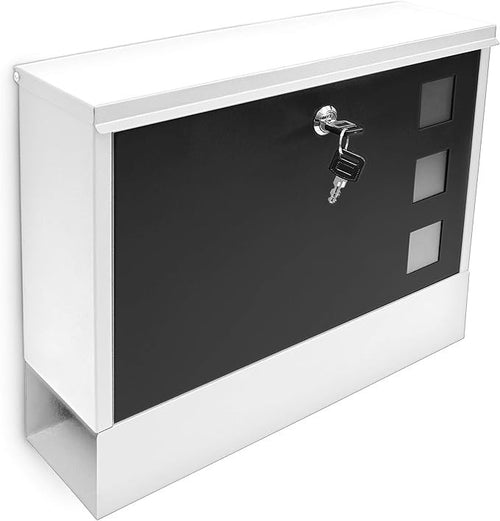 Lockable Wall Mounted Mailbox with Keys Metal Letterbox Modern Design