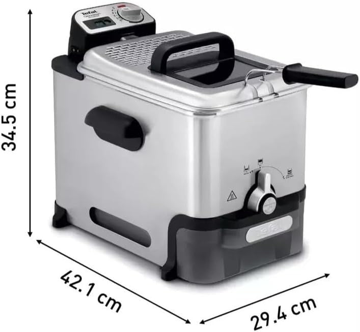 3.5L Deep Fat Fryer Oil Filtration System 2300W Large Family Capacity