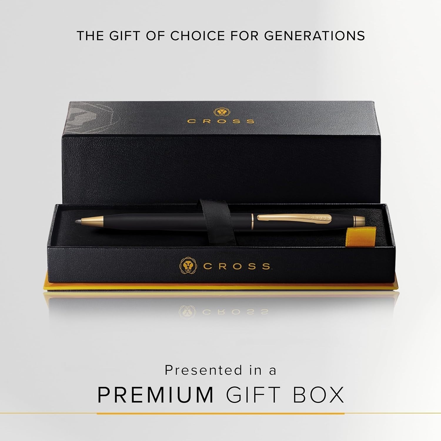 Luxury Classic Black Ballpoint Pen – Medium Point, Gold-Plated, Gift Box