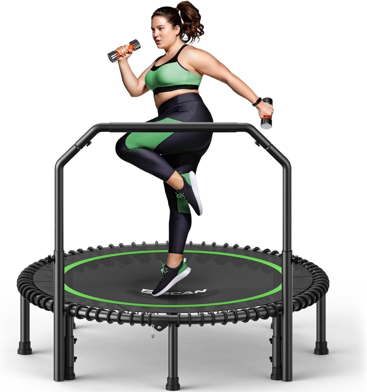 48in Heavy Duty Foldable Rebounder Trampoline Silent Bungee 250KG