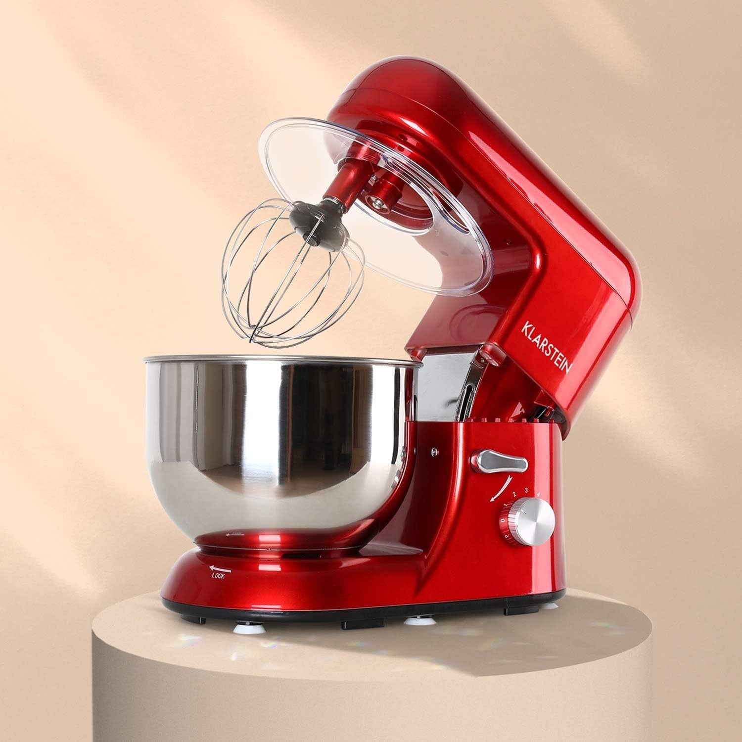 5.2L Red Stand Mixer 1800W 6-Speed Planetary Baking & Kneading Machine