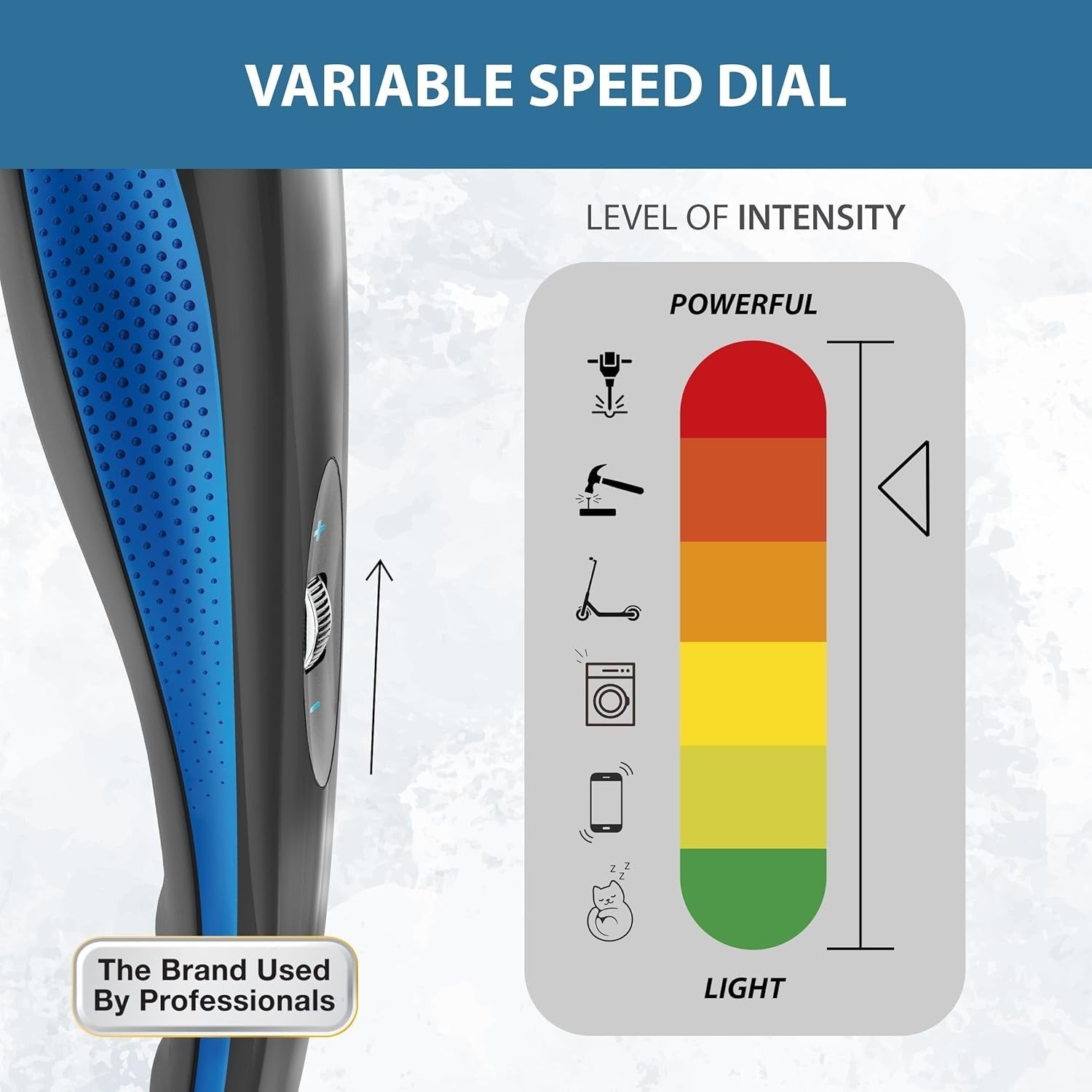 Deep Tissue Back Massager with Long Handle Cordless Muscle Pain Relief Tool