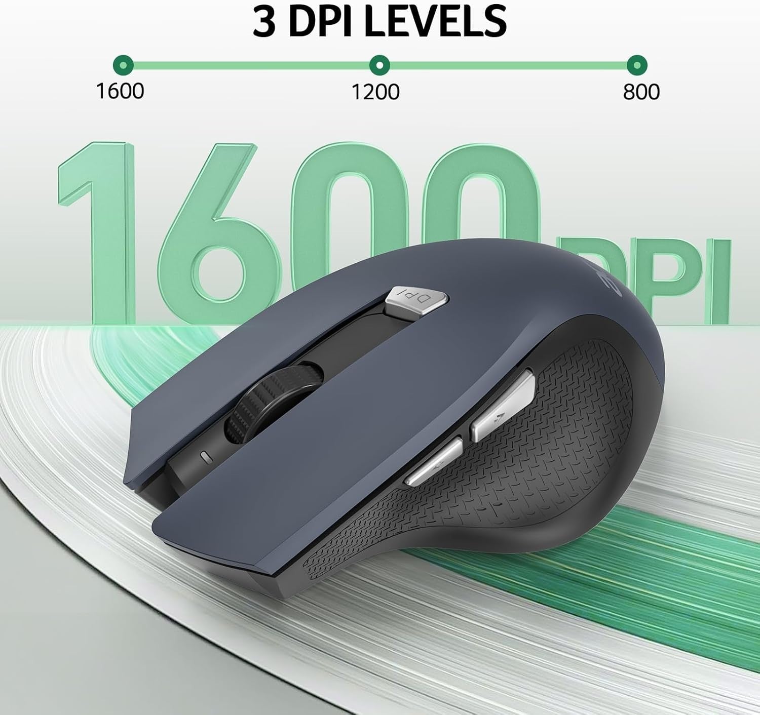 Ergonomic Wireless Mouse 2.4GHz Adjustable DPI Precision Control for Laptop PC