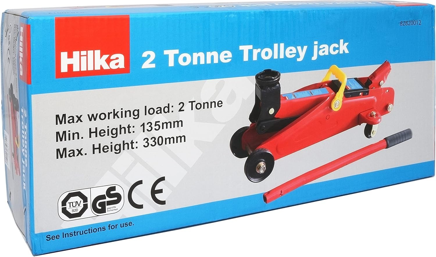 2 Ton Lightweight Hydraulic Trolley Jack 135–330mm Compact Car Lift