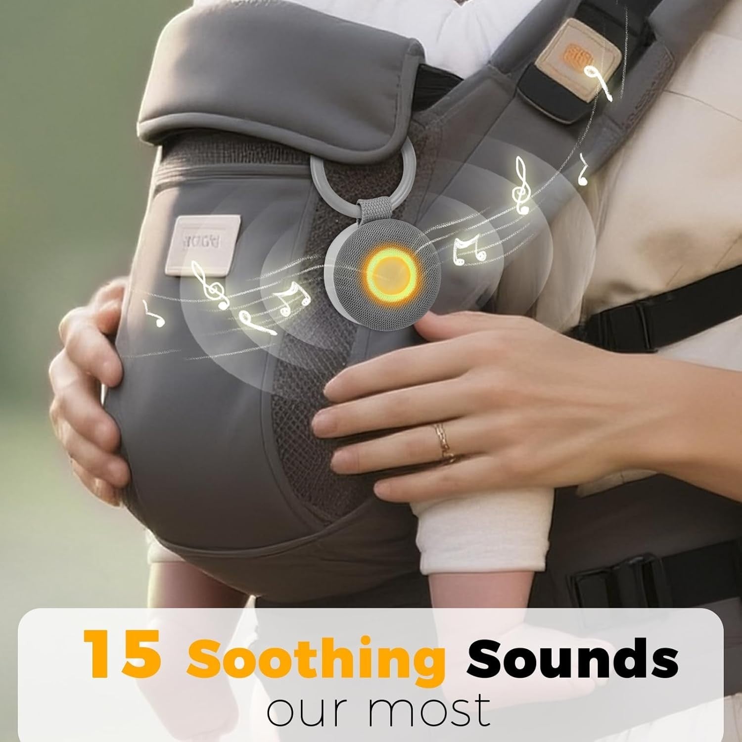 Portable Baby White Noise Sound Machine 15 Soothing Sounds Night Light