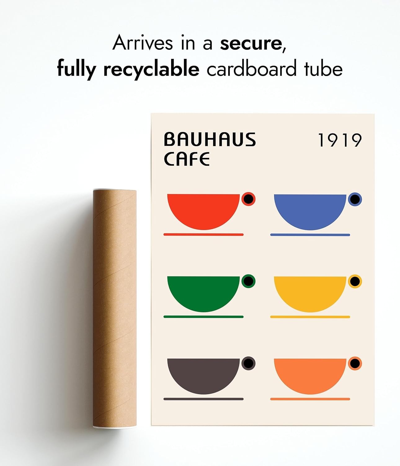 Bauhaus A5 Wall Art Print – Mid Century Modern Geometric Black White Decor