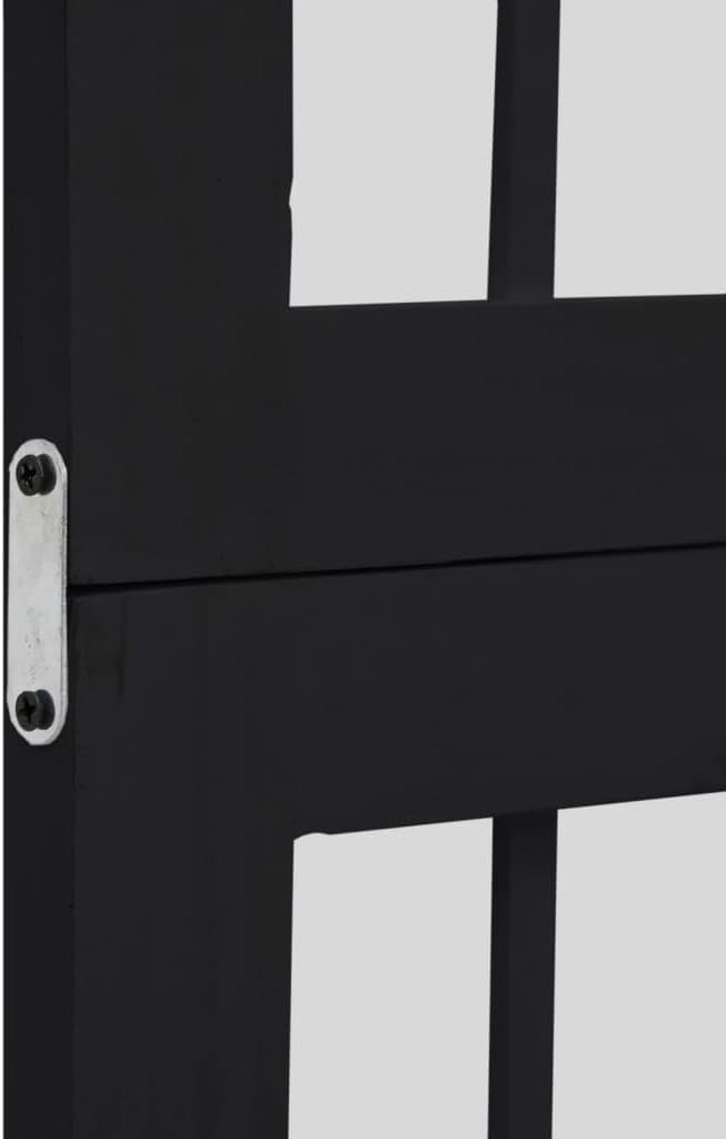 4 Panel Black Folding Room Divider Privacy Screen 145x200cm Wooden Partition