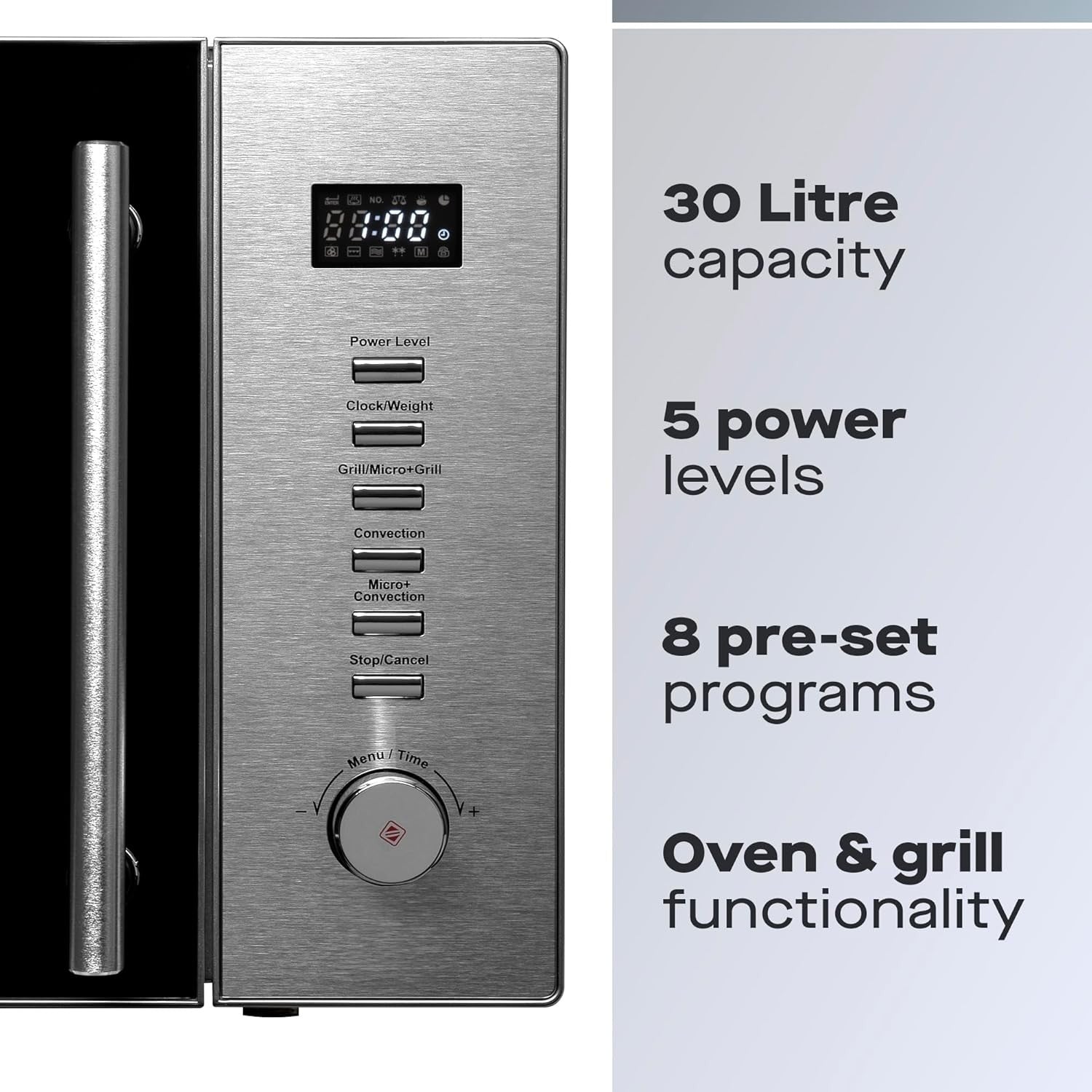 30L Combination Microwave 900W Grill Convection 8 Auto