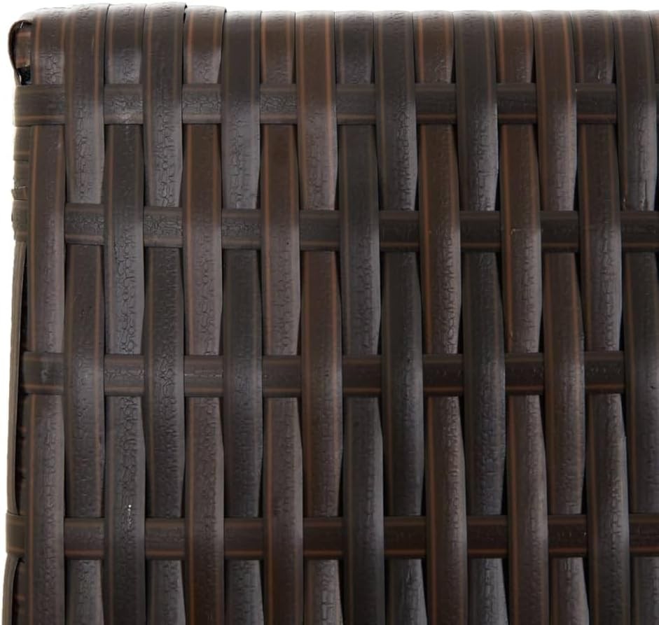 5 Panel Brown Rattan Room Divider 200cm Folding Privacy Screen Indoor Outdoor