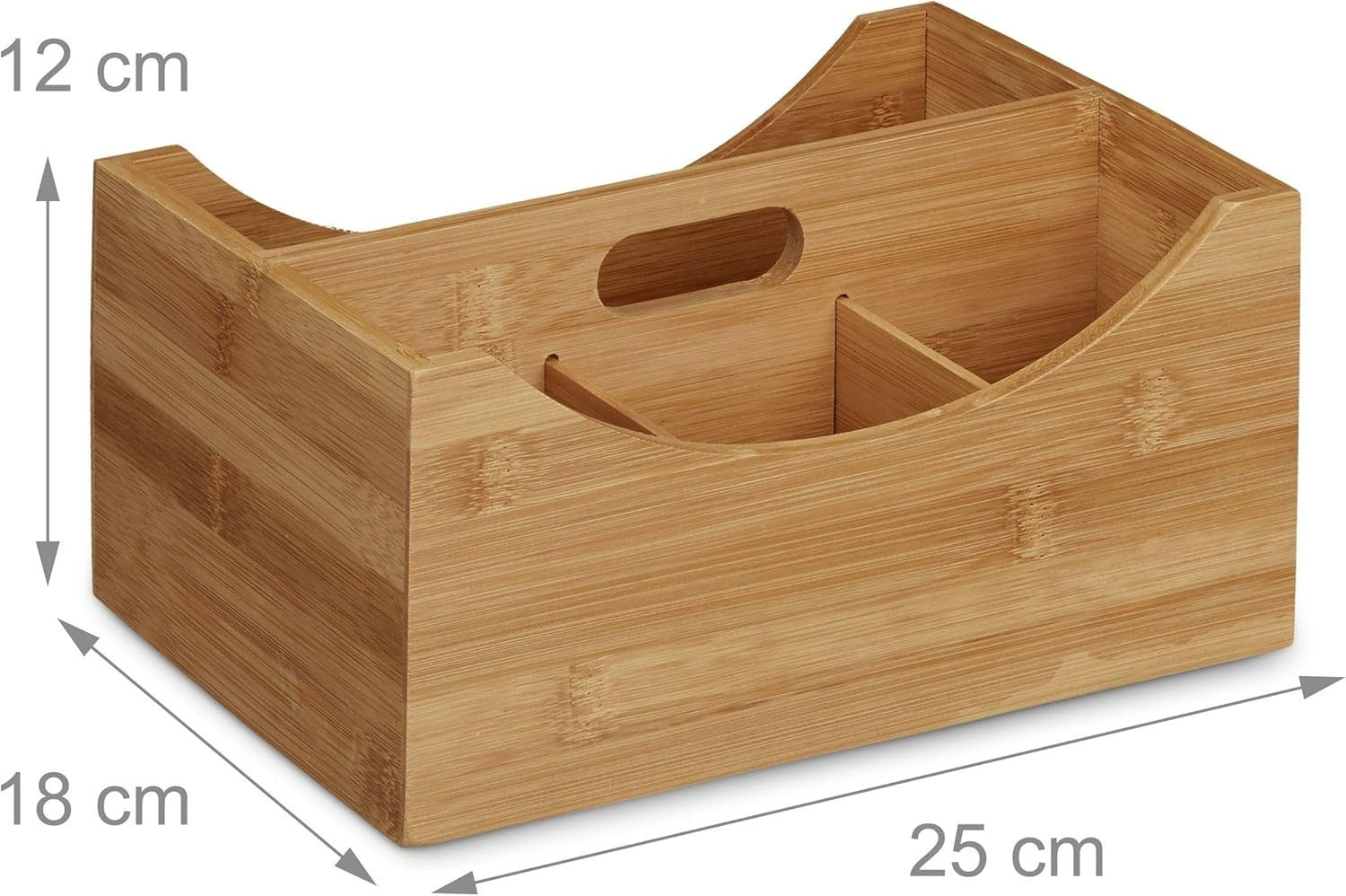 Bamboo Desk Organizer Pen Holder File Sorter | Compact Office Storage