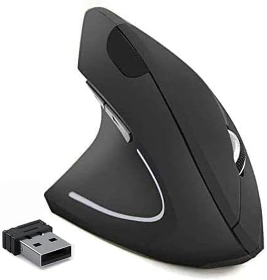 Left Handed Vertical Ergonomic Wireless Mouse 1600 DPI Comfort Grip