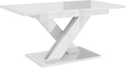 Extendable White Gloss Dining Table 140-180cm Modern Foldable Kitchen