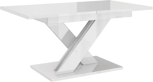 Extendable White Gloss Dining Table 140-180cm Modern Foldable Kitchen
