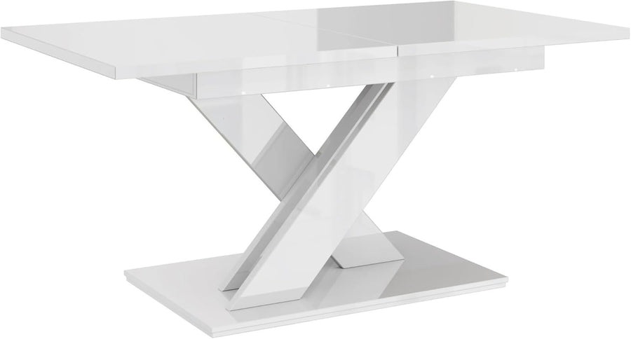 Extendable White Gloss Dining Table 140-180cm Modern Foldable Kitchen