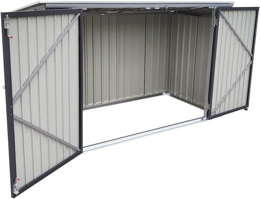 Outdoor Garden Shed Metal Storage Box D105xW210xH130cm Black