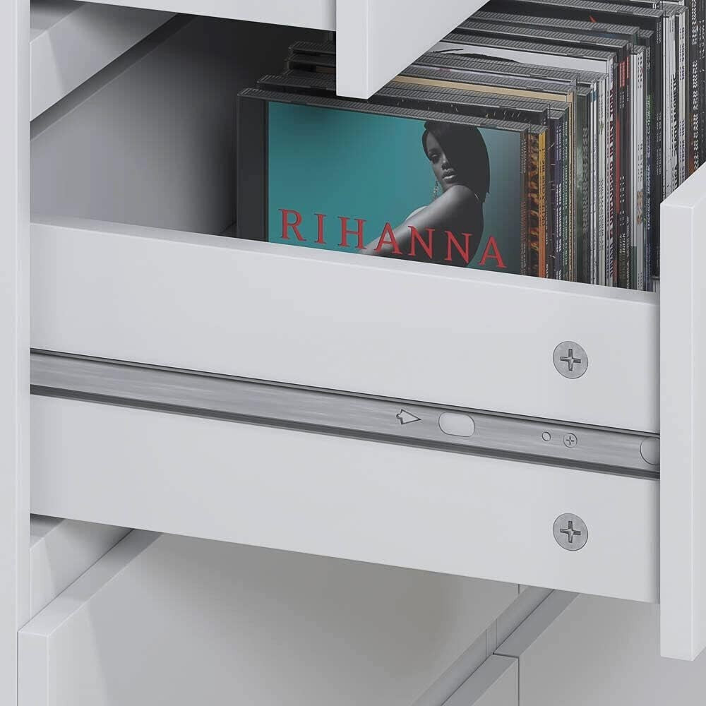 White Gloss Chest of Drawers 8 Drawer Storage Cabinet Bedroom Modern