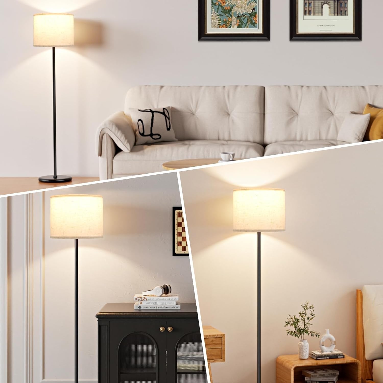 LED Floor Lamp with Remote Dimmable Brightness Colour Temperature Bulb Included