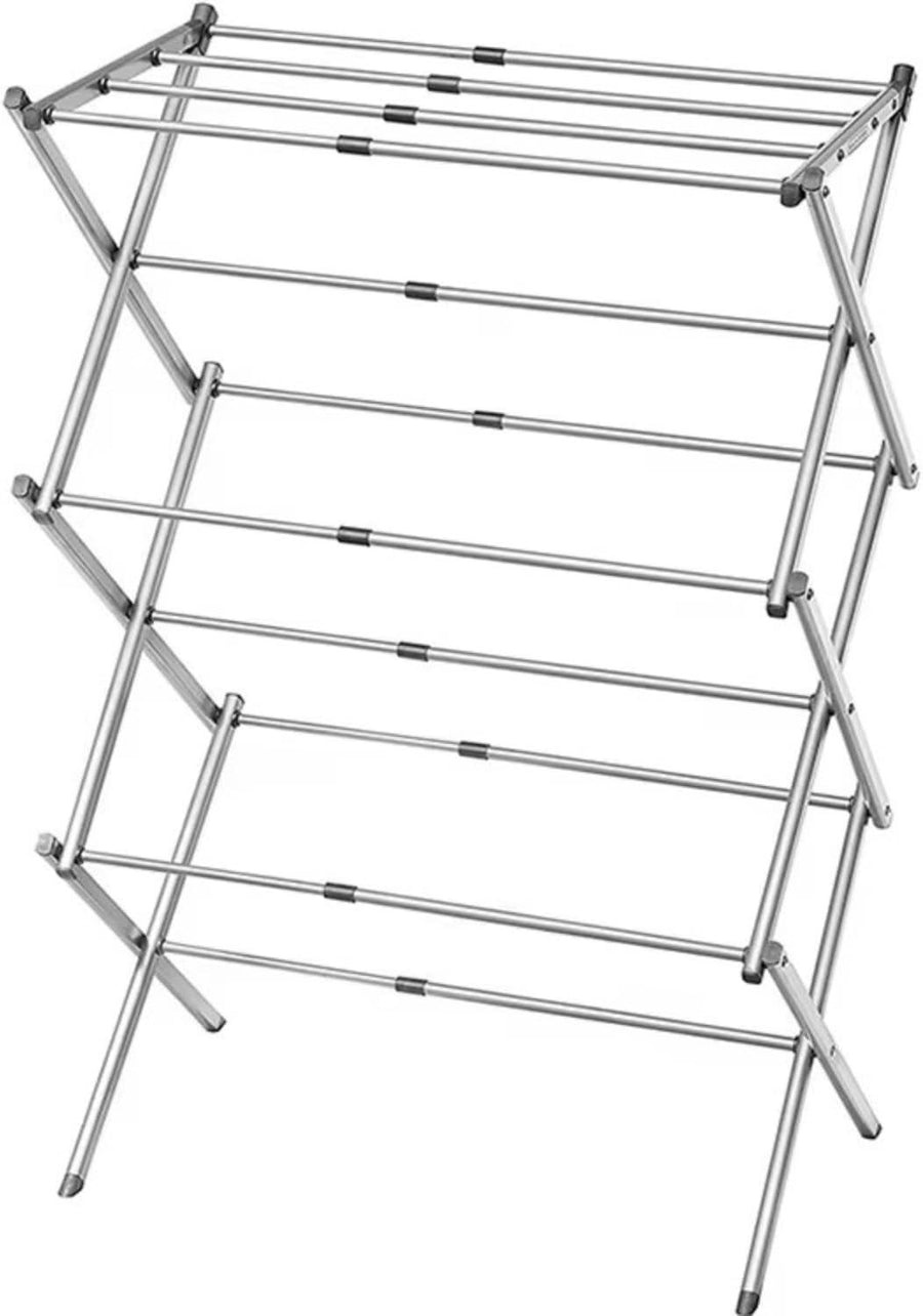 3 Tier Clothes Airer Drying Rack Foldable Adjustable Indoor Space Saving