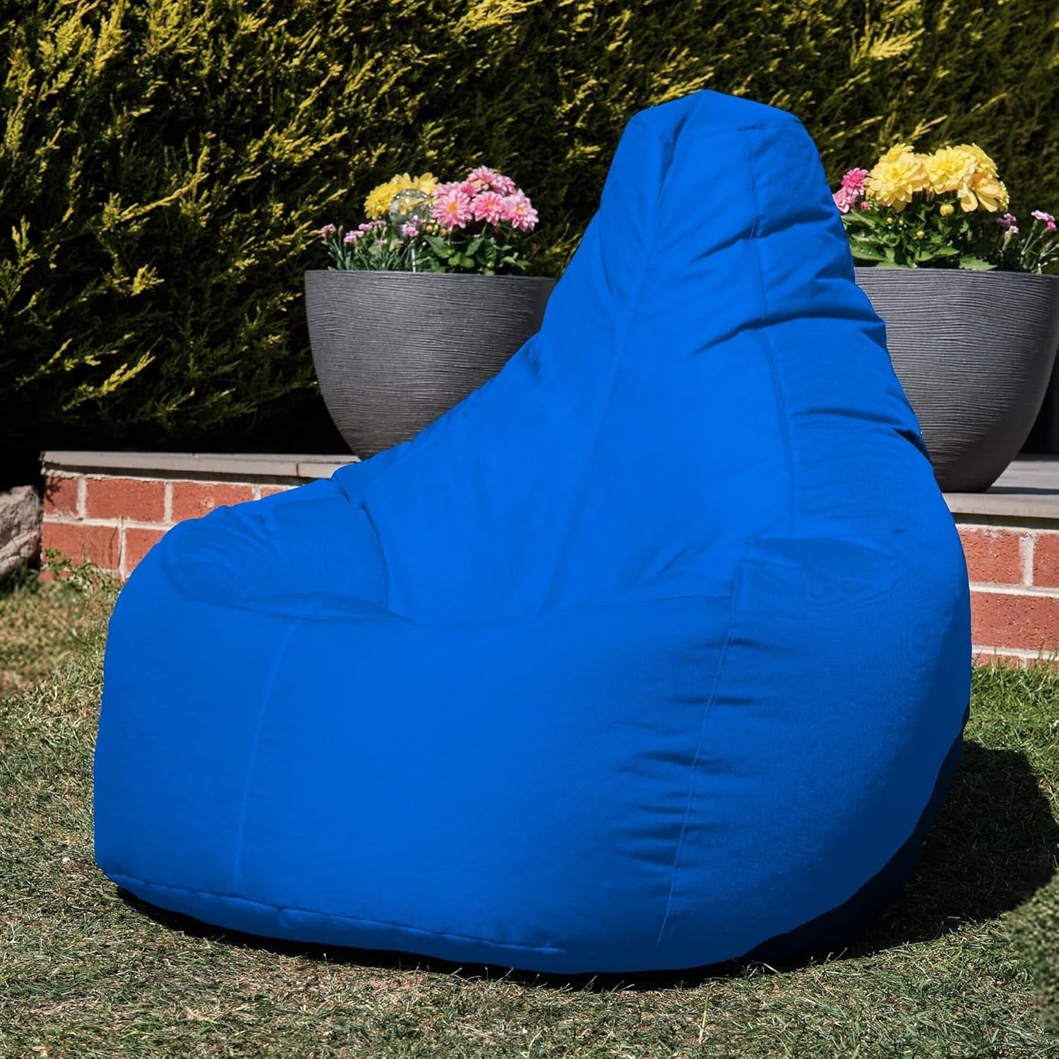 Blue Gaming Bean Bag Chair | Waterproof Recliner Seat Indoor Outdoor Use