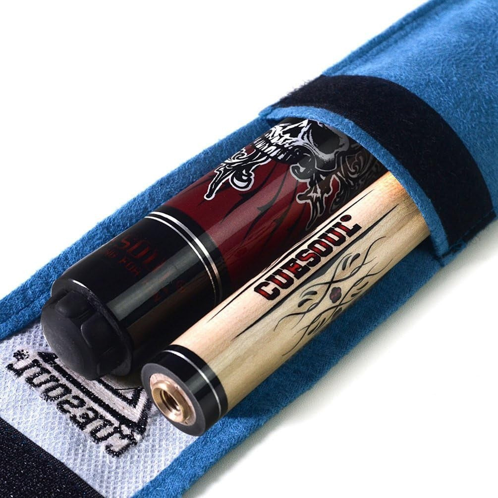58” Pro Pool Cue 21oz Maple Shaft 13mm Tip Linen Grip Soft Case