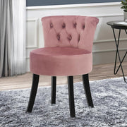 Pink Velvet Vanity Chair with Tufted Back – Comfy Dressing Table Seat