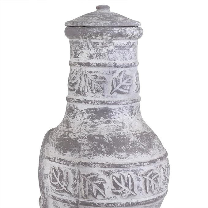 Outdoor Clay Chiminea Patio Heater Firepit Rustic Garden Heating 85cm