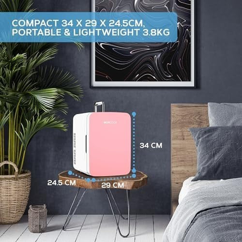 10L Mini Fridge Pink Portable Cooler and Warmer for Skincare Food Drinks