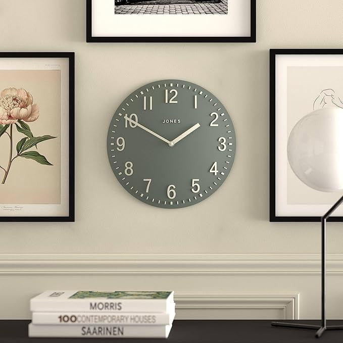 30cm Green Wall Clock Modern Convex Silent Raised Numbers Home Decor