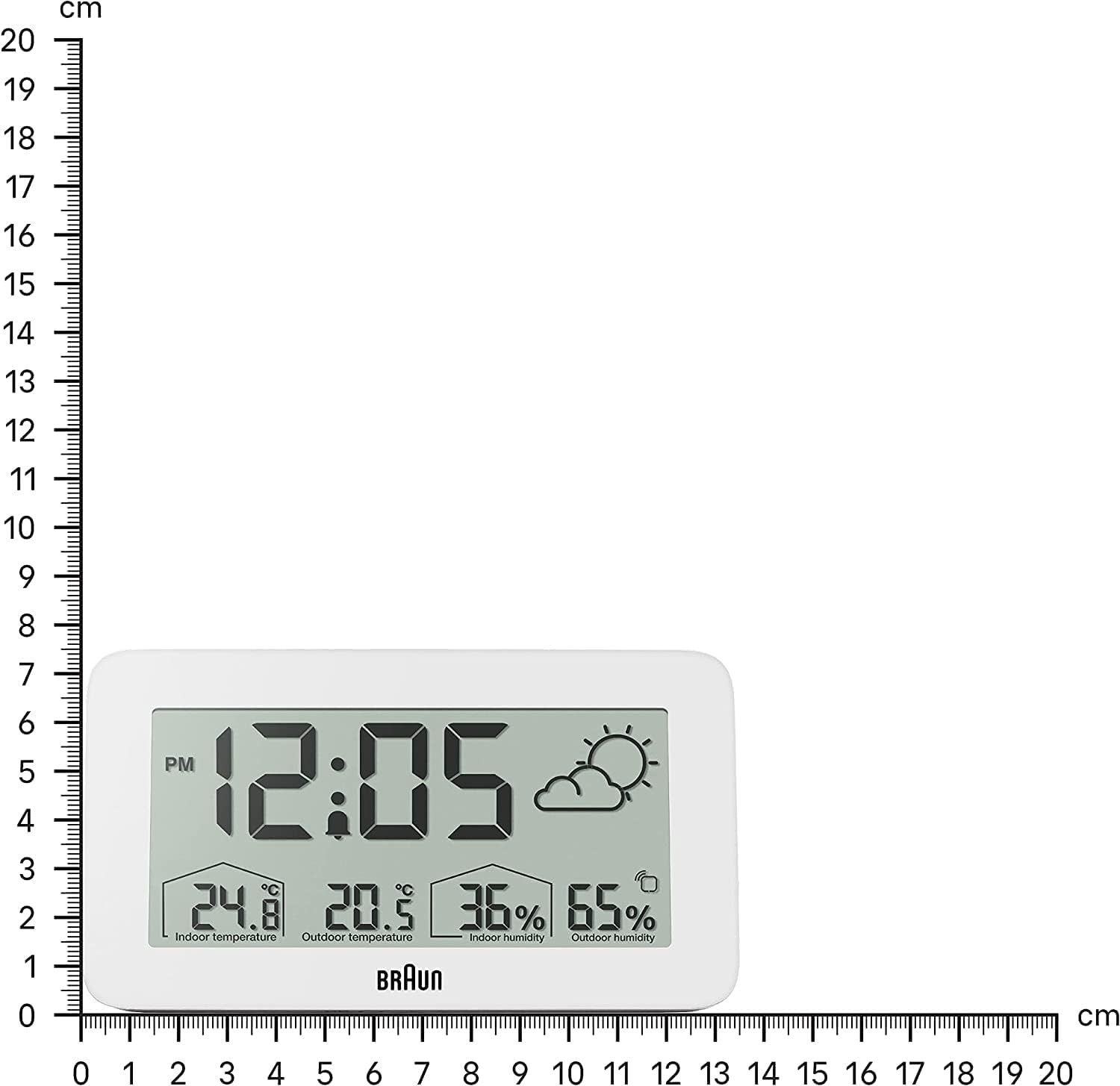 Digital Alarm Clock Indoor Outdoor Temperature Humidity Display Snooze
