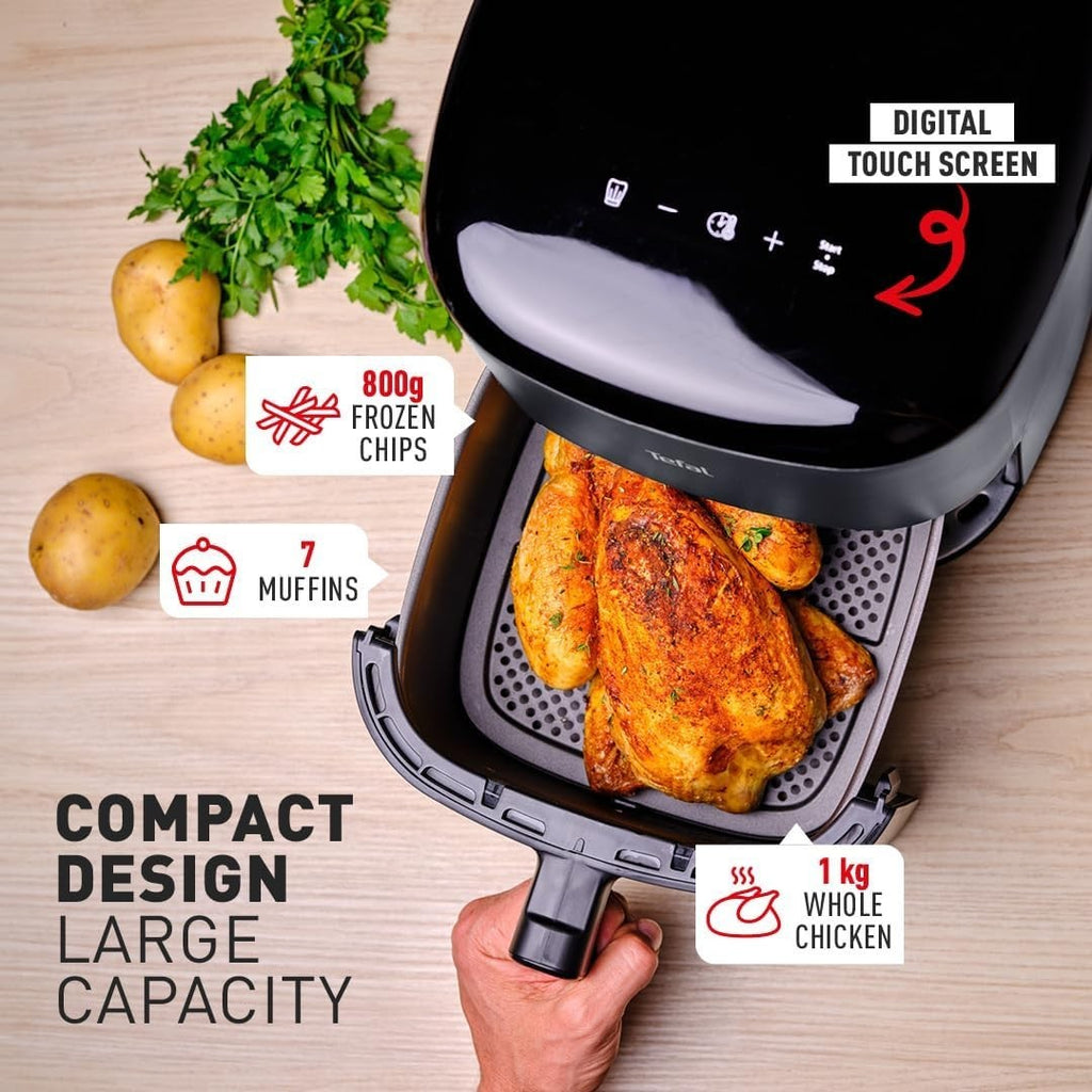 Digital Air Fryer 5L 10-in-1, Oil-Free, Timer, Auto Cook, Energy Saving, Grey