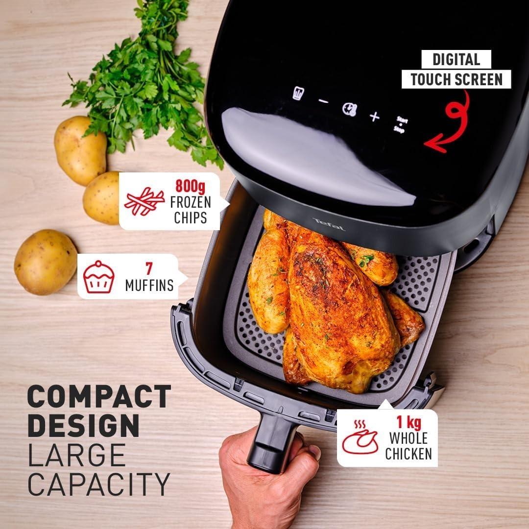 Digital Air Fryer 5L 10-in-1, Oil-Free, Timer, Auto Cook, Energy Saving, Grey
