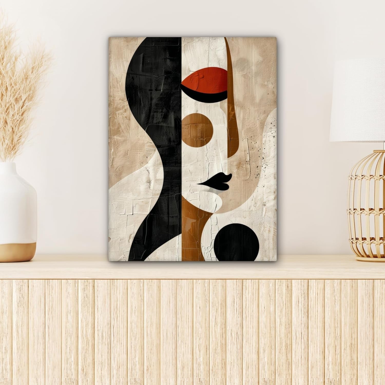 Abstract Woman Canvas Wall Art 30x40cm Framed Modern Print