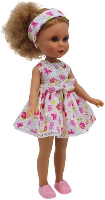 35cm Folk Style Doll Flower Dress Collectible Handmade Spain Craft Gift