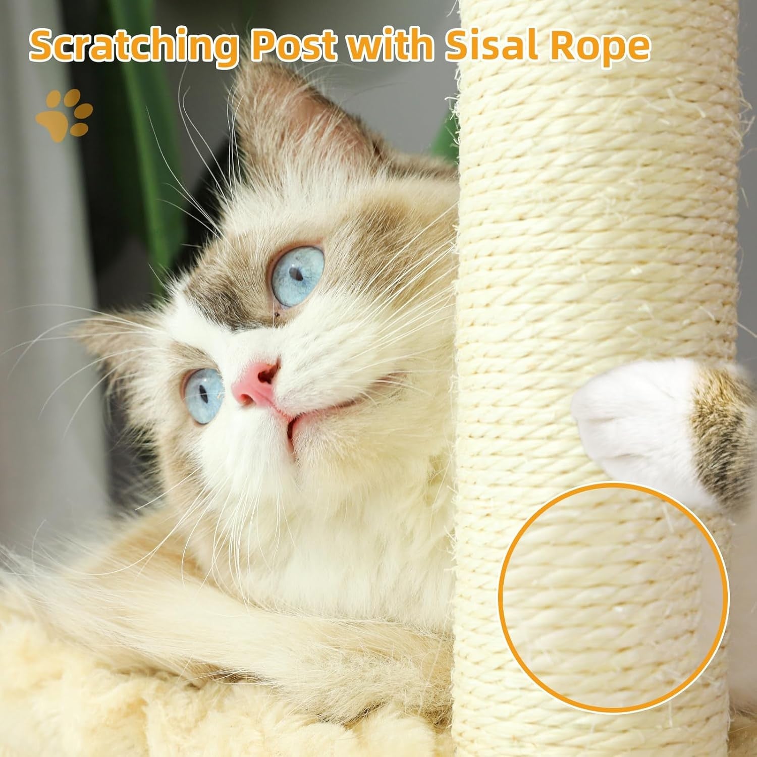 Cat Tree Tower 138cm Multi Level Condo Hammock Scratching Post Indoor