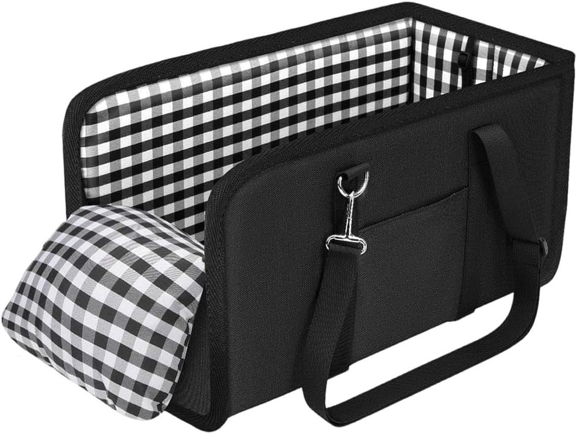 Pet Console Car Seat Small Dog Cat Carrier Safety Harness Travel Bed