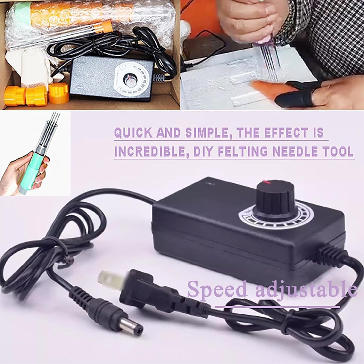 Electric Wool Felting Tool Needle Machine DIY Craft Fast Felting Kit
