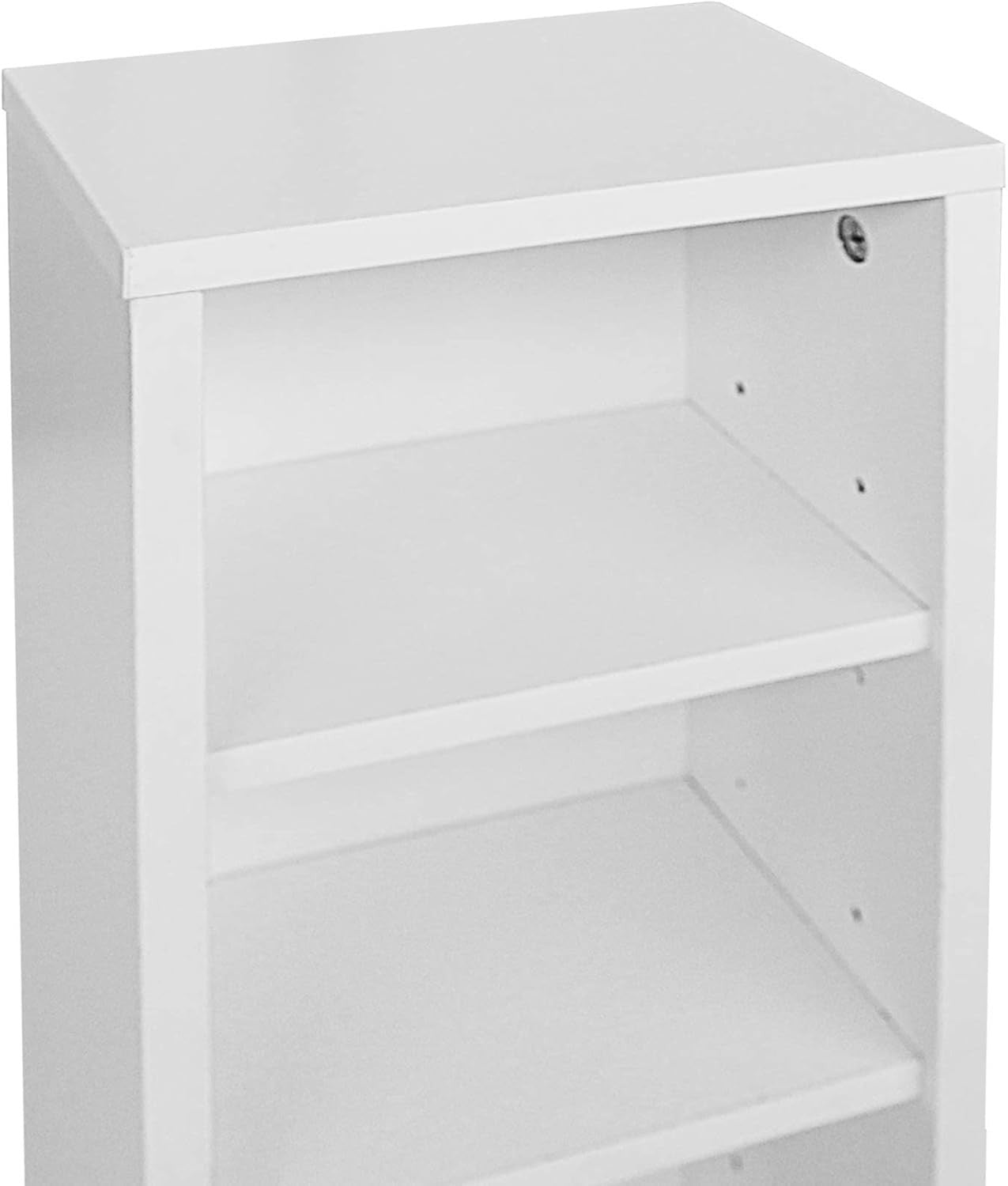 DVD CD Storage Tower Rack 6 Shelf Media Organizer Cabinet White 90cm