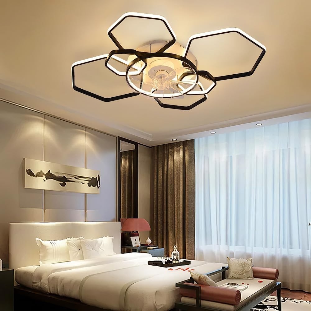 Warmiehomy 103CM Ceiling Fan with Lights, 6-Speed, Dimmable LED, Remote & App