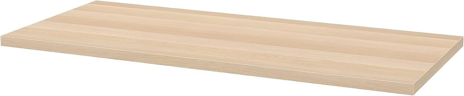 Modern 140x60cm Desk White Oak Effect with Black Legs for Home Office