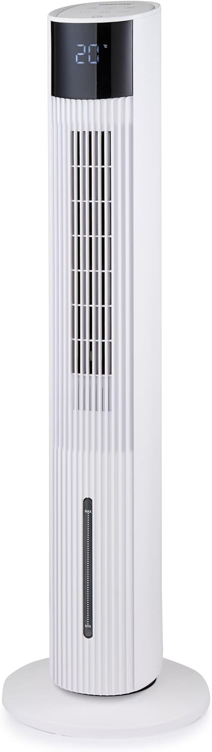 42" Tower Fan – Bladeless White Cooling w/ Remote, 12h Timer & 3 Speed Settings