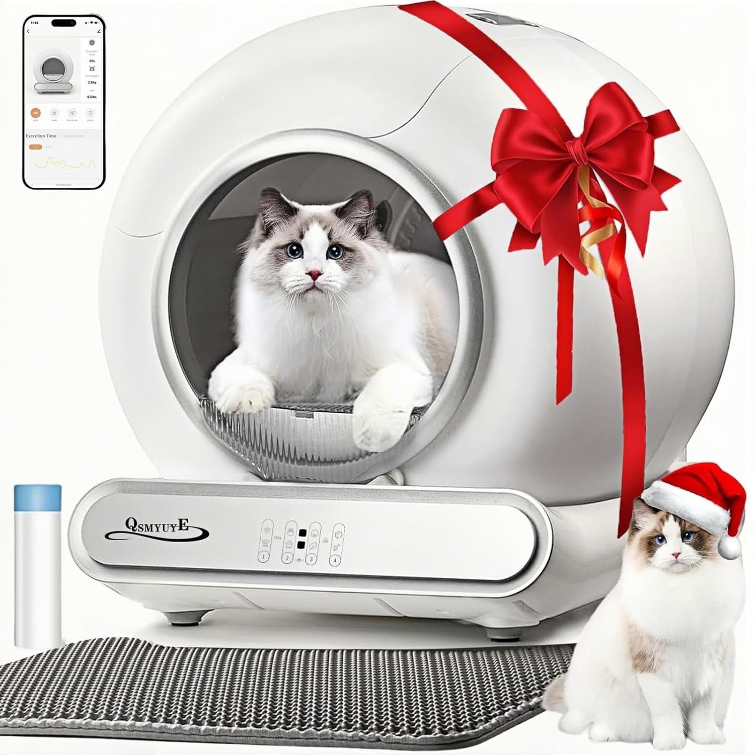 Extra Large Self Cleaning Cat Litter Box Auto Smart APP Control 65L